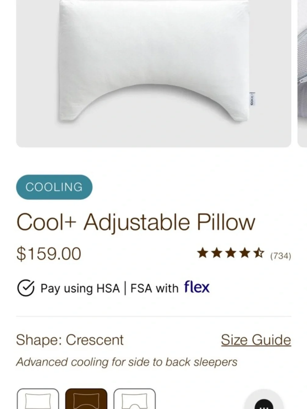 Coop Cool+ Adjustable Pillow + Silk Pillowcase SET - NEW
